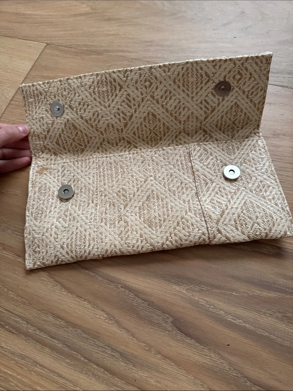 MMS woven clutch